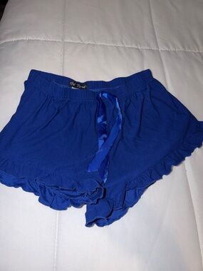 Royal Blue Ruffle Lounge Shorts